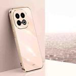 For vivo iQOO 13 XINLI Straight 6D Plating Gold Edge TPU Phone Case(Pink)