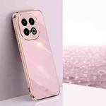 For vivo iQOO 13 XINLI Straight 6D Plating Gold Edge TPU Phone Case(Cherry Purple)