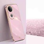 For vivo S20 XINLI Straight 6D Plating Gold Edge TPU Phone Case(Cherry Purple)