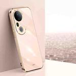 For vivo S20 Pro XINLI Straight 6D Plating Gold Edge TPU Phone Case(Pink)