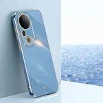 For vivo S20 Pro XINLI Straight 6D Plating Gold Edge TPU Phone Case(Celestial Blue)