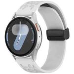 18mm Leopard Print Magnetic Folding Buckle Silicone Watch Band(Light Grey)