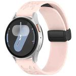 20mm Leopard Print Magnetic Folding Buckle Silicone Watch Band(Pink)