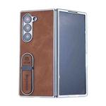 For Samsung Galaxy Z Fold6 Invisible Stand Design Fold Phone Case(Brown)