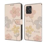 For Motorola Moto G Power 5G 2023 Fresh Painted Leather Phone Case(Beige Flowers)