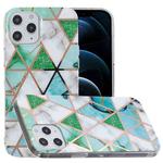 For iPhone 12 Pro Max Plating Marble Pattern Soft TPU Protective Case(Green White)