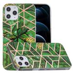For iPhone 12 Pro Max Plating Marble Pattern Soft TPU Protective Case(Green)