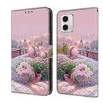 For Motorola Moto G73 Fresh Painted Leather Phone Case(Garden)