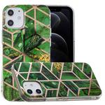 For iPhone 12 / 12 Pro Plating Marble Pattern Soft TPU Protective Case(Green)