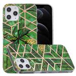 For iPhone 12 / 12 Pro Plating Marble Pattern Soft TPU Protective Case(Green)