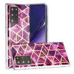 For Samsung Galaxy Note20 Ultra Plating Marble Pattern Soft TPU Protective Case(Purple)