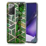 For Samsung Galaxy Note20 Plating Marble Pattern Soft TPU Protective Case(Green)