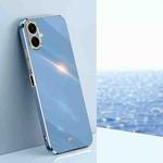 For Samsung Galaxy A07 5G XINLI Straight Edge 6D Electroplate TPU Phone Case(Celestial Blue)