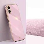 For Samsung Galaxy A07 5G XINLI Straight Edge 6D Electroplate TPU Phone Case(Cherry Purple)