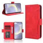 For Samsung Galaxy S24 FE 5G Skin Feel Calf Texture Card Slots Leather Phone Case(Red)
