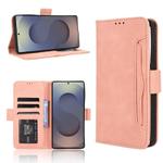 For Samsung Galaxy S25 Ultra 5G Skin Feel Calf Texture Card Slots Leather Phone Case(Pink)
