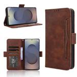 For Samsung Galaxy S25 Ultra 5G Skin Feel Calf Texture Card Slots Leather Phone Case(Brown)
