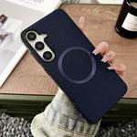 For Samsung Galaxy S25+ 5G CD Magsafe Magnetic Litchi Texture Phone Case(Blue)