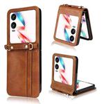 For Infinix Zero Flip Crossbody Card Bag PU Folding Phone Case(Brown)