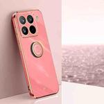 For Xiaomi 15 Pro XINLI Straight Edge 6D Electroplate TPU Phone Case with Ring Holder(Hawthorn Red)