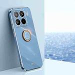 For Xiaomi 15 Pro XINLI Straight Edge 6D Electroplate TPU Phone Case with Ring Holder(Celestial Blue)