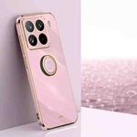 For Xiaomi 15 Pro XINLI Straight Edge 6D Electroplate TPU Phone Case with Ring Holder(Cherry Purple)
