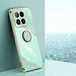 For Xiaomi 15 XINLI Straight Edge 6D Electroplate TPU Phone Case with Ring Holder(Mint Green)