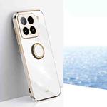 For Xiaomi 15 XINLI Straight Edge 6D Electroplate TPU Phone Case with Ring Holder(White)