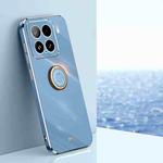 For Xiaomi 15 XINLI Straight Edge 6D Electroplate TPU Phone Case with Ring Holder(Celestial Blue)