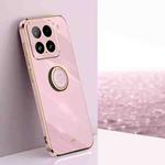 For Xiaomi 15 XINLI Straight Edge 6D Electroplate TPU Phone Case with Ring Holder(Cherry Purple)