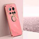 For Xiaomi 15 Ultra XINLI Straight Edge 6D Electroplate TPU Phone Case with Ring Holder(Hawthorn Red)