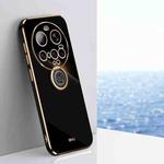 For Xiaomi 15 Ultra XINLI Straight Edge 6D Electroplate TPU Phone Case with Ring Holder(Black)