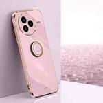 For Xiaomi Civi 5 Pro XINLI Straight Edge 6D Electroplate TPU Phone Case with Ring Holder(Cherry Purple)