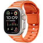 For Apple Watch 46mm / 49mm / 45mm / 44mm Single Nail Dual-Color Multi-hole Silicone Watch Band(Orange)