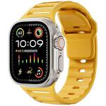 For Apple Watch 46mm / 49mm / 45mm / 44mm Single Nail Dual-Color Multi-hole Silicone Watch Band(Yellow)