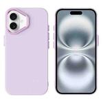 For iPhone 16 PC Flocking MagSafe Magnetic Phone Case(Pink Purple)