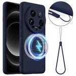 For Xiaomi 14 Ultra Shockproof Silicone Magsafe Phone Case(Navy Blue)
