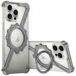 For iPhone 13 Pro Max Z-shaped Frameless Metal 360 Holder MagSafe Phone Case(Space Grey)