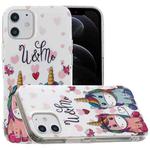 For iPhone 12 / 12 Pro Luminous TPU Soft Protective Case(Couple Unicorn)