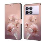For Redmi K70E Fresh Painted Leather Phone Case(Ceramic Flowers)