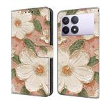 For Redmi K70E Fresh Painted Leather Phone Case(Sunflower)