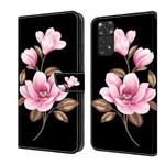 For Redmi Note 11 / 11S Fresh Painted Leather Phone Case(Black Flowers)