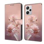 For Redmi Note 12 Pro+ Global Fresh Painted Leather Phone Case(Ceramic Flowers)