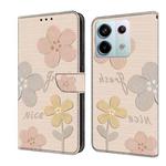 For Redmi Note 13 Pro 5G Fresh Painted Leather Phone Case(Beige Flowers)