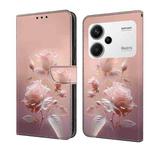 For Redmi Note 13 Pro+ Fresh Painted Leather Phone Case(Ceramic Flowers)