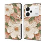 For Redmi Note 13 Pro+ Fresh Painted Leather Phone Case(Sunflower)