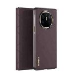 For Huawei Mate X6 Plain Leather Embossed MagSafe Magnetic Phone Leather Case(Coffee)