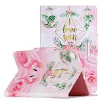 For Samsung Galaxy Tab S6 Lite / P610 Painted Pattern Horizontal Flip Leather Case with Holder(Leaves Flamingo)