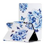 For Samsung Galaxy Tab A 8.4 (2020) / T307 Painted Pattern Horizontal Flip Leather Case with Holder(Blue and White Porcelain Butterfly)
