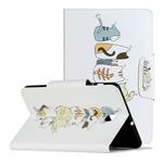 For Samsung Galaxy Tab A 8.0 (2018) / T387 Painted Pattern Horizontal Flip Leather Case with Holder(Cat Back View)